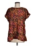 Emily Wonder 100% Polyester Animal Print Orange Short Sleeve Blouse Size M - photo 1