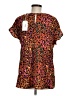 Emily Wonder 100% Polyester Animal Print Orange Short Sleeve Blouse Size M - photo 2
