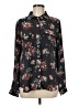 Ann Taylor LOFT 100% Polyester Floral Black Long Sleeve Blouse Size M - photo 1