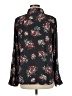 Ann Taylor LOFT 100% Polyester Floral Black Long Sleeve Blouse Size M - photo 2