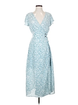 summer dresses for women with short sleeves R.Vivimos Womens Summer Cotton Short Sleeve V Neck Floral Print Casual  Bohemian Midi Dresses (Small, Aqua Blue) at Amazon Women's Clothing store main image 0