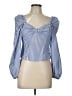 River Island Blue 3/4 Sleeve Blouse Size 10 - photo 1