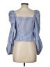 River Island Blue 3/4 Sleeve Blouse Size 10 - photo 2