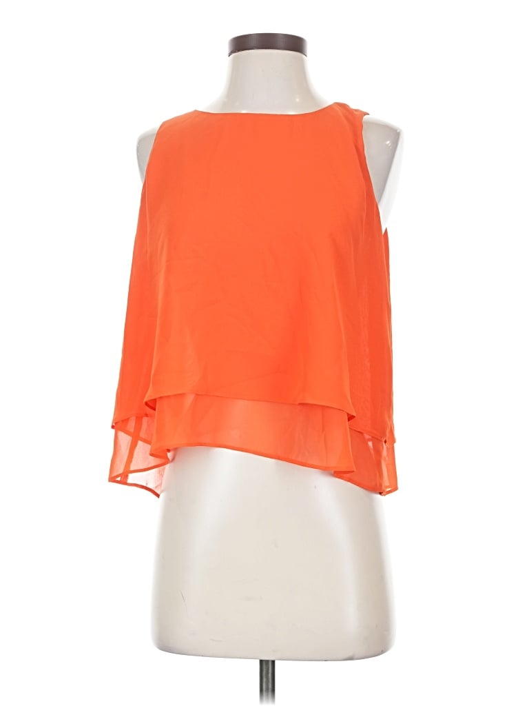 Pre-owned Bisou Bisou Sleeveless Blouse In Orange