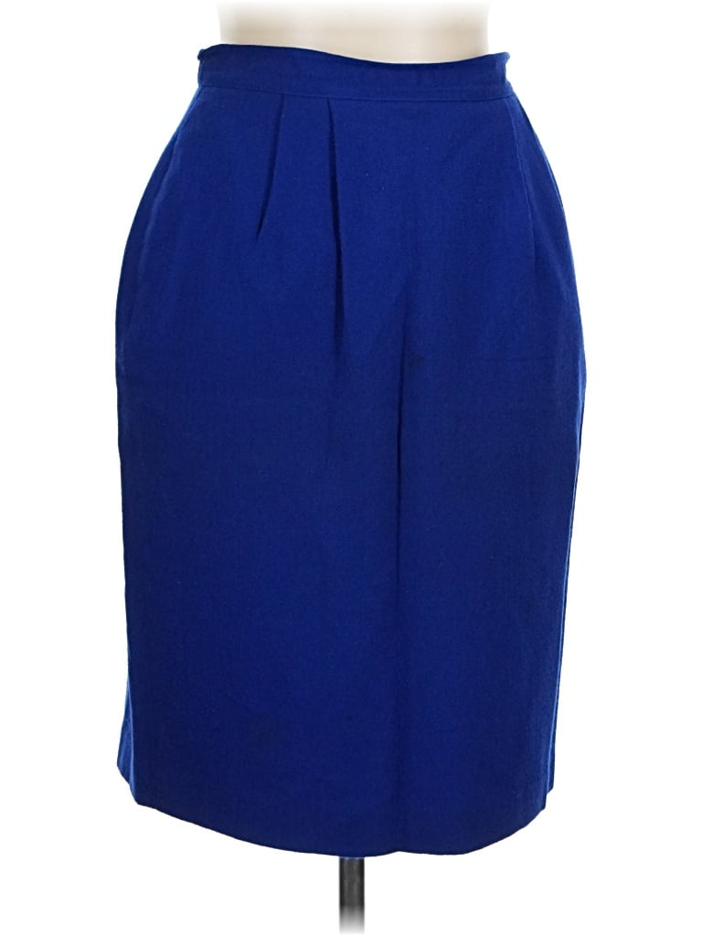 Pre-owned Valerie Stevens Wool Skirt In Blue