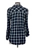 E&M Collection 100% Rayon Plaid Blue Long Sleeve Blouse Size S - photo 2