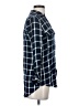 E&M Collection 100% Rayon Plaid Blue Long Sleeve Blouse Size S - photo 4
