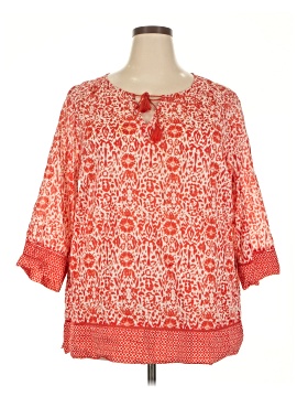 Fleur Bleue 3/4 Sleeve Blouse