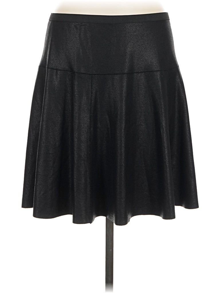 Pre-owned Karen Kane Faux Leather Skirt In Black