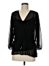 DKNY 100% Polyester Black 3/4 Sleeve Blouse Size M - photo 1