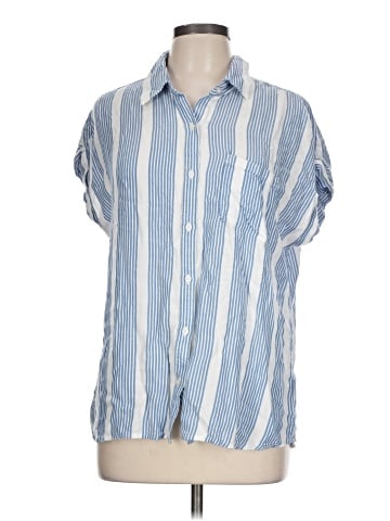 Cosmic Blue Love Short Sleeve Button-Down Shirt (view 1)