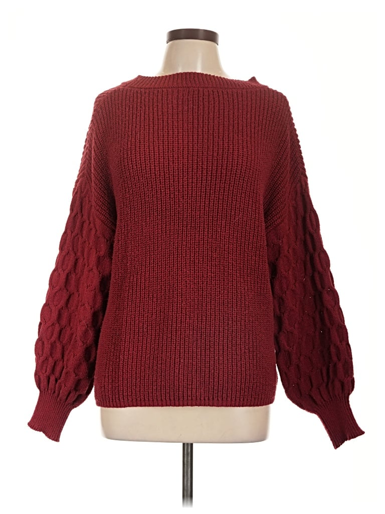 Pre-owned Prettygarden Pullover Sweater In Burgundy