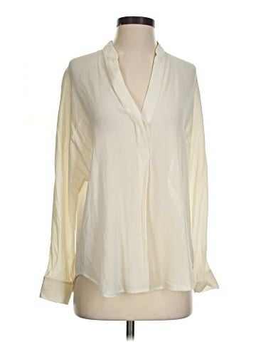 Vince. Long Sleeve Silk Top (view 1)