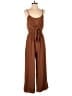 Everly 100% Polyester Solid Brown Jumpsuit Size M - photo 1