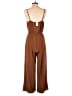 Everly 100% Polyester Solid Brown Jumpsuit Size M - photo 2