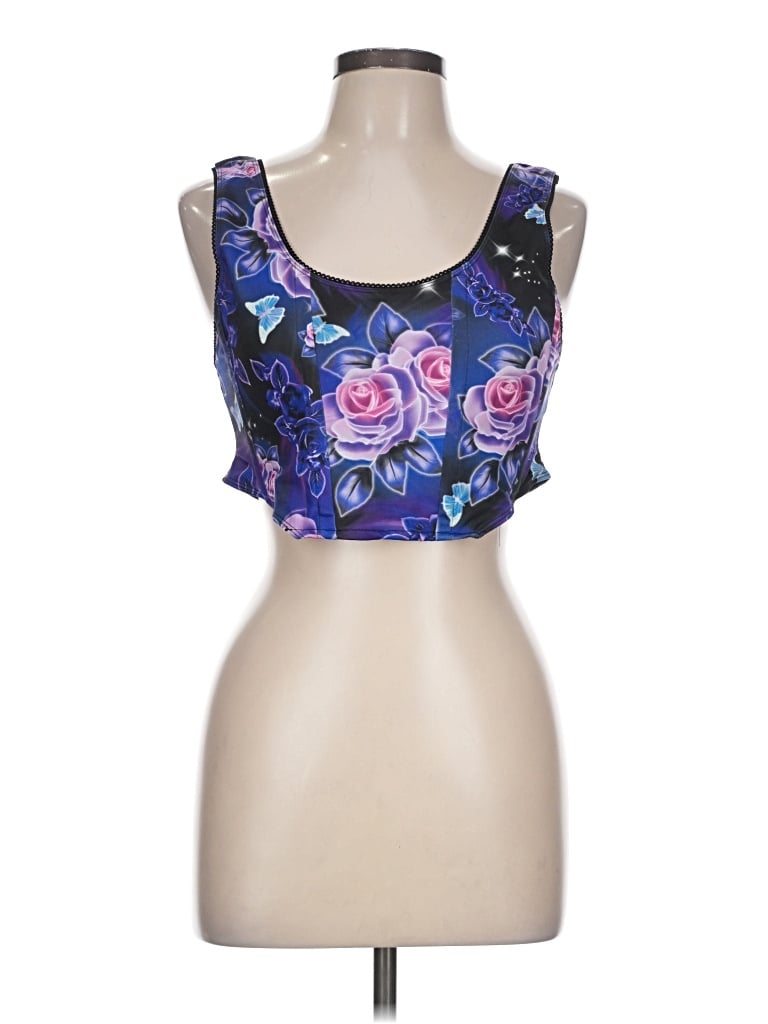Pre-owned Jaded London Sleeveless Top Purple Sweetheart Neckline Tops