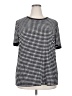 Anne Klein Houndstooth Black Short Sleeve Top Size 2X - photo 1