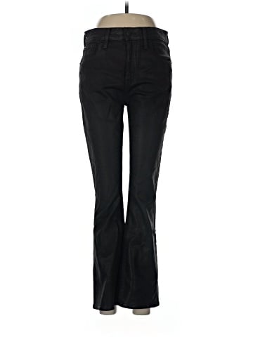 Madewell Kick Out Crop Jeans in True Black Wash: Coated Edition (view 1)