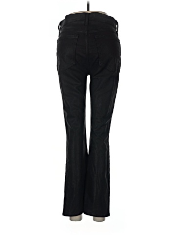 Madewell Kick Out Crop Jeans in True Black Wash: Coated Edition (view 2)