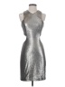 Halston Heritage Metallic Silver Cocktail Dress Size 2 - photo 1