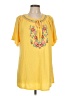 Lane Bryant Yellow Short Sleeve Blouse Size 10 - 12 Plus - photo 1