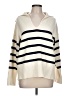 Zara Stripes Ivory Pullover Sweater Size L - photo 1