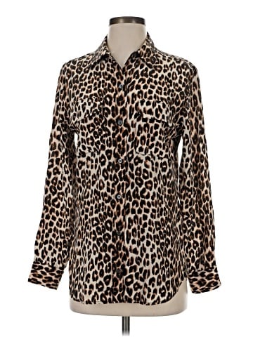 Equipment Long Sleeve Silk Top (view 1)