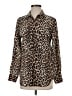 Equipment 100% Silk Animal Print Brown Long Sleeve Silk Top Size S - photo 1