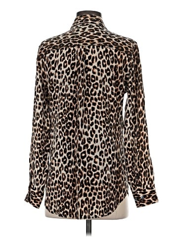 Equipment Long Sleeve Silk Top (view 2)