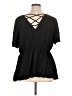 Torrid Black Short Sleeve Blouse Size 1X Plus (1) - photo 2