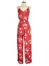 Skies Are Blue 100% Polyester Floral Red Jumpsuit Size S - photo 1