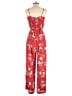 Skies Are Blue 100% Polyester Floral Red Jumpsuit Size S - photo 2