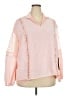 Tuckernuck 100% Polyester Pink Long Sleeve Blouse Size 2X (3XL) - photo 1