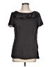 Banana Republic 100% Polyester Solid Brown Black Short Sleeve Blouse Size 10 - photo 1