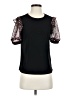 CeCe Floral Black Short Sleeve T-Shirt Size S - photo 1