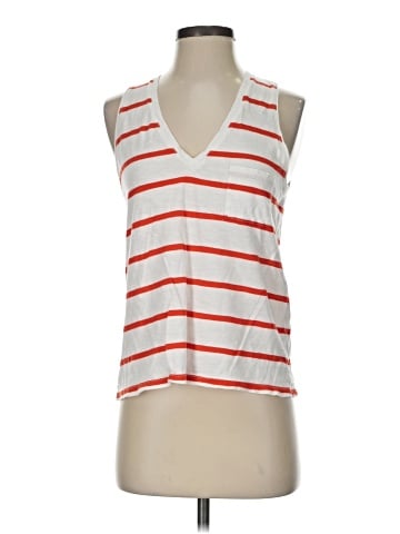 Madewell Whisper Cotton V-Neck Pocket Tank in Creston Stripe (view 1)