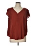 Torrid 100% Polyester Burgundy Short Sleeve Blouse Size Lg Plus (0) - photo 1