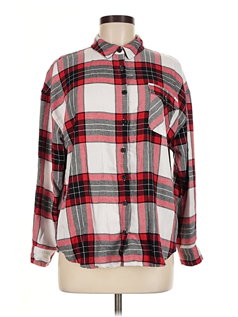 Pre-owned Sincerely Jules Long Sleeve Button Down Shirt In Red