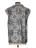 Ann Taylor LOFT 100% Polyester Print Black Silver Sleeveless Blouse Size L - photo 2