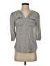 Rose & Thyme 100% Rayon Gray 3/4 Sleeve Button-Down Shirt Size S - photo 1