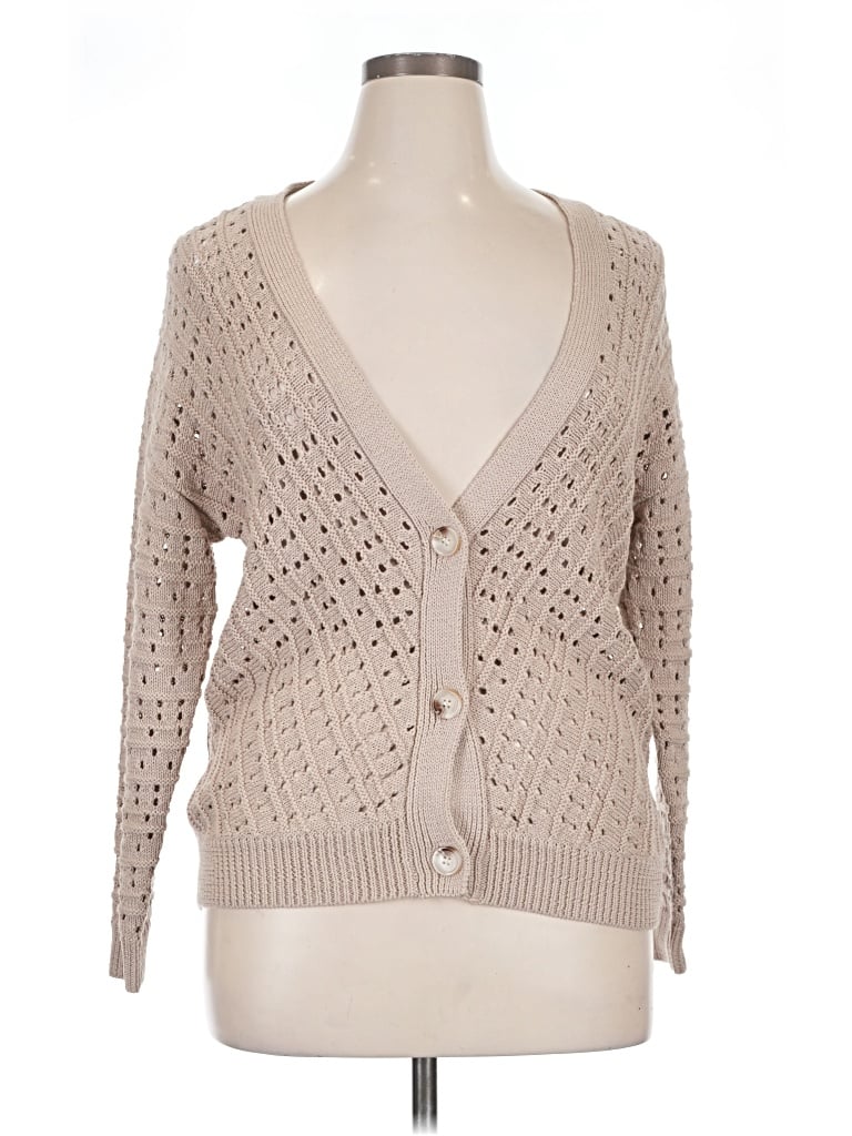Pre-owned Lulus Cardigan Sweater In Tan