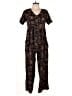 All That Jazz 100% Rayon Paisley Brown Jumpsuit Size 7 - photo 1