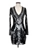Express 100% Polyester Metallic Silver Cocktail Dress Size S - photo 1