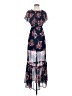 Express 100% Polyester Floral Blue Cocktail Dress Size XS - photo 1