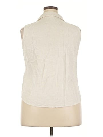 Monday Fun Sleeveless Button-Down Shirt (view 2)