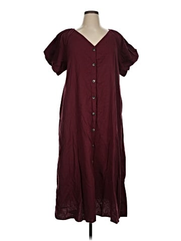 Madewell (Re)sponsible Bubble-Sleeve Button-Front Midi Dress (view 1)