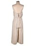 White House Black Market 100% Polyester Stripes Tan Ivory Jumpsuit Size 8 - photo 2