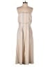 White House Black Market 100% Polyester Stripes Tan Ivory Jumpsuit Size 8 - photo 1