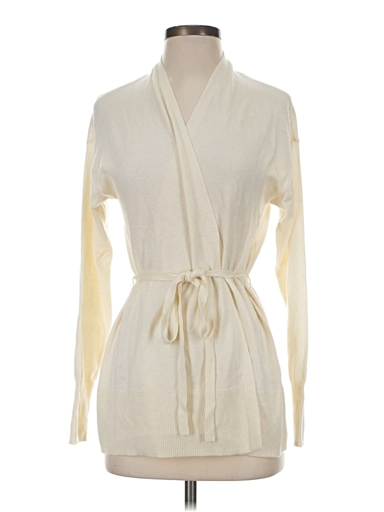Pre-owned Laurie Felt Cardigan Sweater In Ivory
