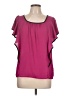 I.N. Studio 100% Polyester Pink Short Sleeve Blouse Size L (petite) - photo 1